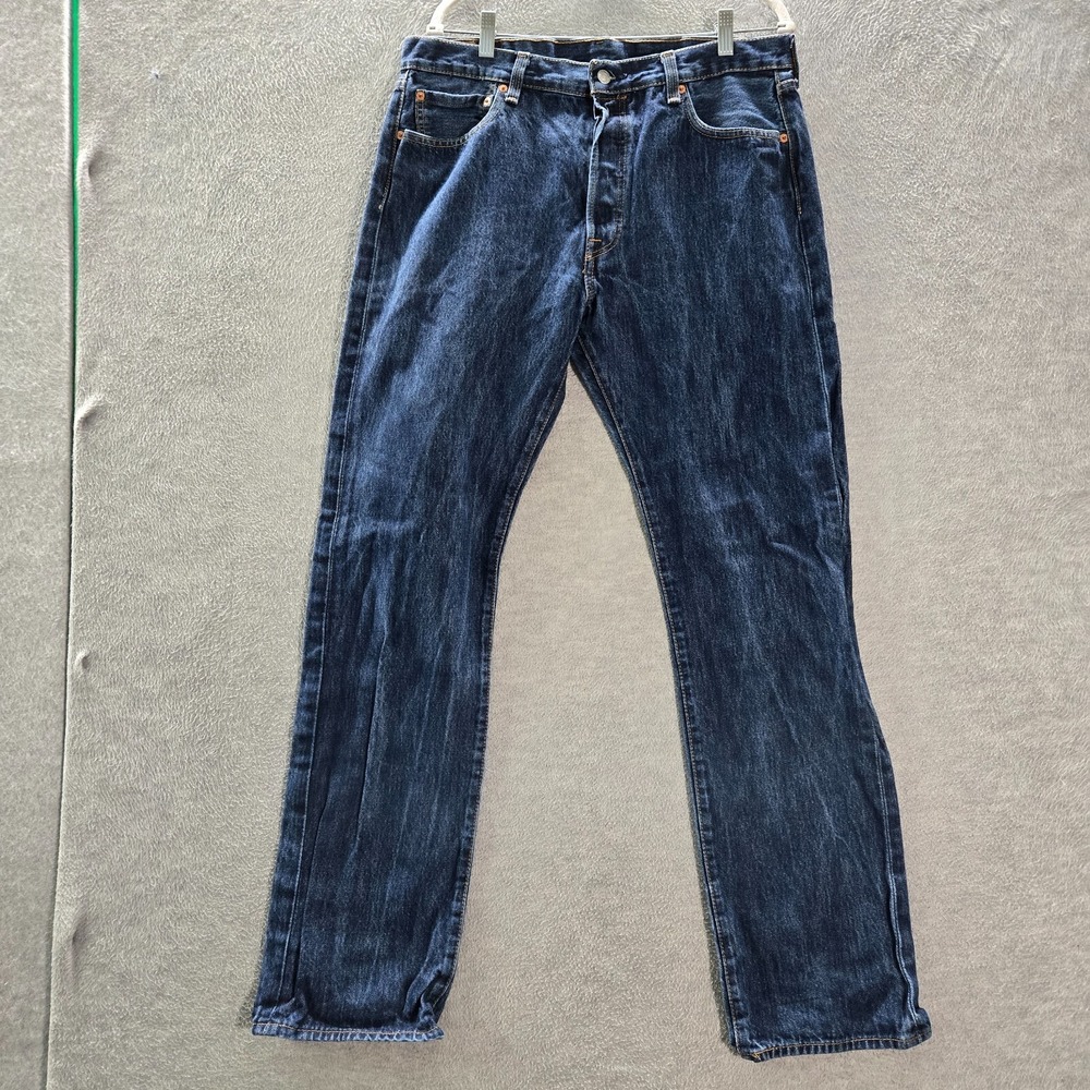Levi's 501 Men Jeans 30x34 Blue Original Fit Denim Straight Button Fly